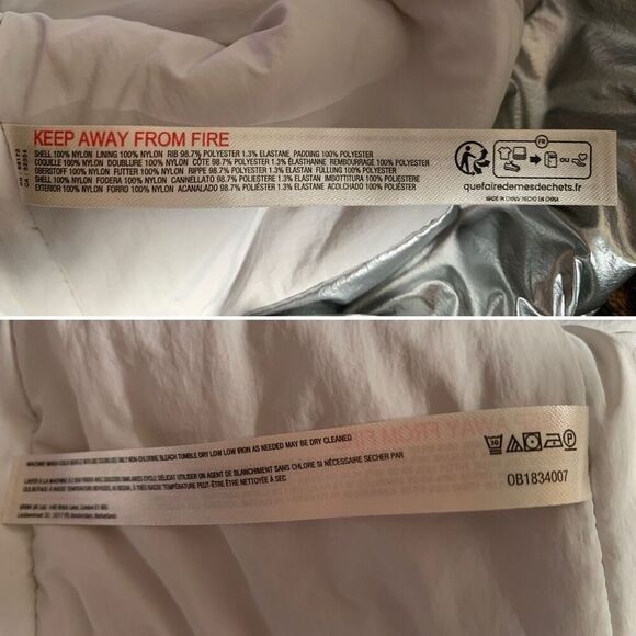 Daily Practice by Anthropologie Metallic Puffer Vest Silver Size S - Picture 10 of 12